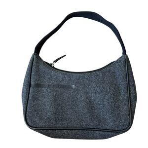 Prada Vintage Charcoal Grey 100% Wool Nylon Mini Bag
